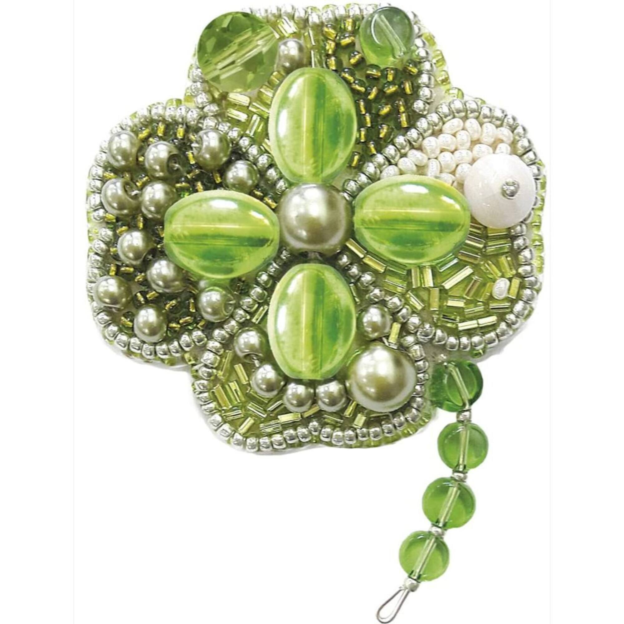 Crystal Art Beadwork Kit For Creating Brooch Symbol Of Luck